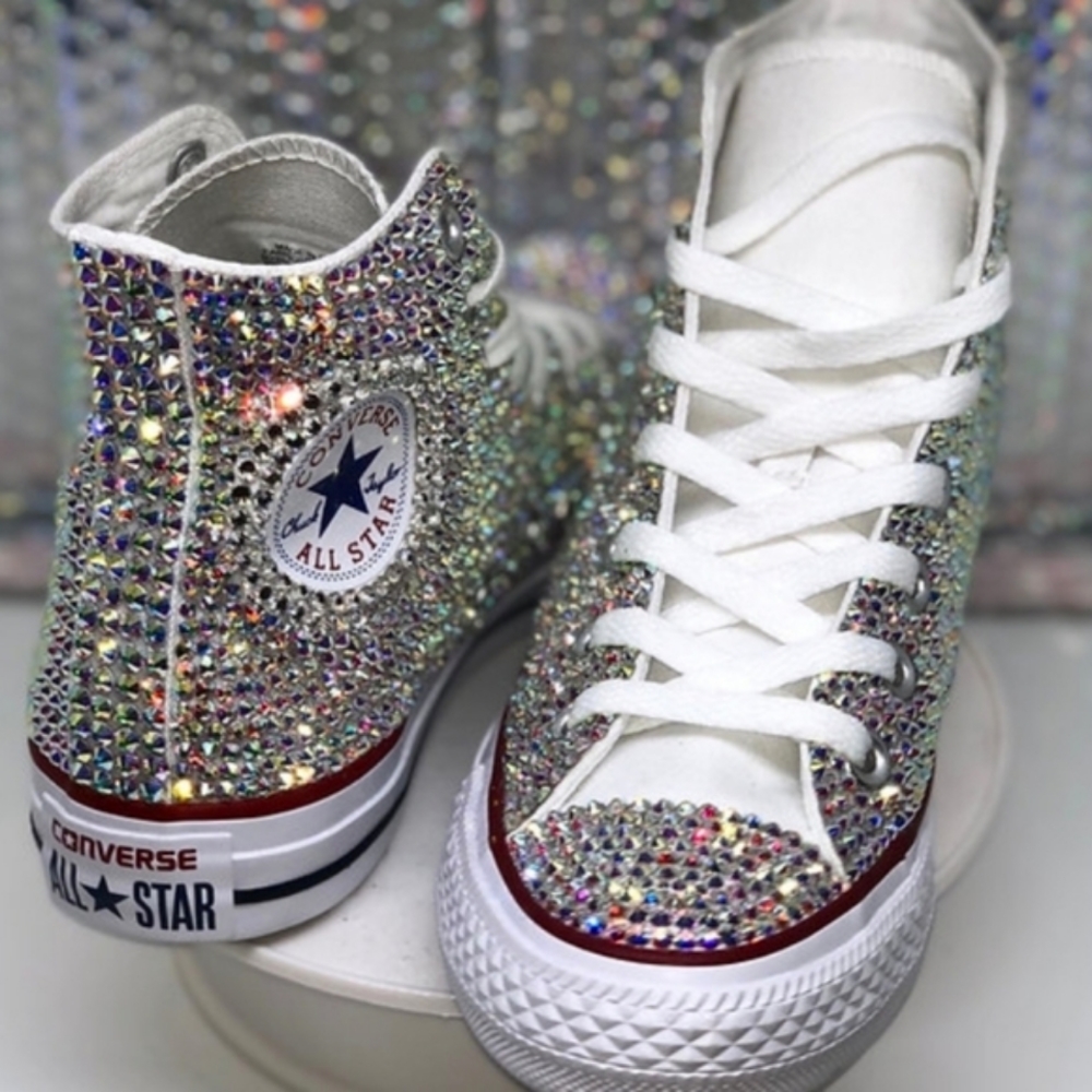 Bling Converse Shoes AB Rhinestones - Picture 3 of 12